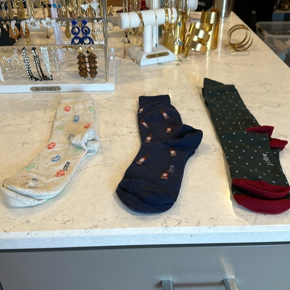 J Crew 3 pack Variety socks